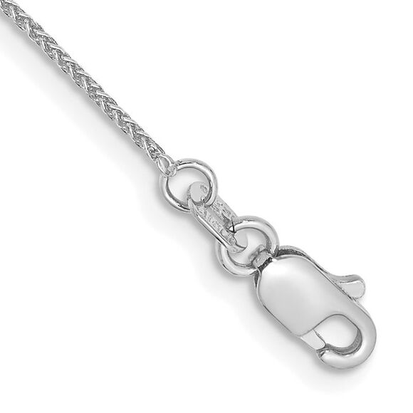 14k White Gold 9 inch .85mm Spiga with Lobster Clasp Anklet
